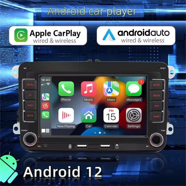 2Din Android bilradio kompatibel med Volkswagen Golf 5/6, Polo, Passat B6/B7, CC och Skoda Jetta; stöder CarPlay multimedia, WiF 1x32G With Camera