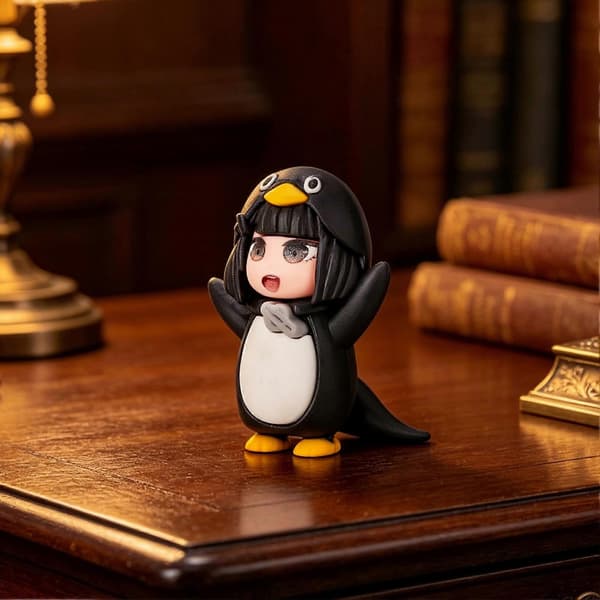 Mini pingvinskulptur dekorativ gave til barn og samlere Penguin