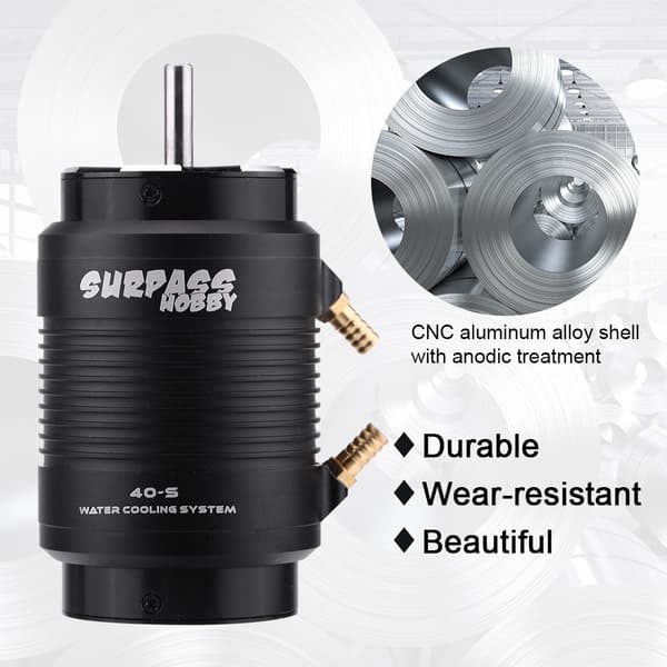 Vanntett 2000KV motor med 4 poler og 40-S vannkjølingskappe for 1000 mm RC-båt