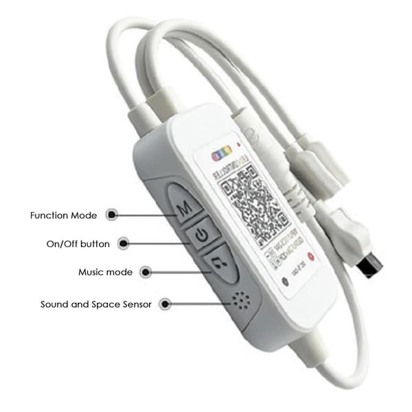 DC5-24V Bluetooth LED-kontroller+40-tasters fjernkontroll APP-kontroll og musikk-synkronisering RGB IR RF for 50