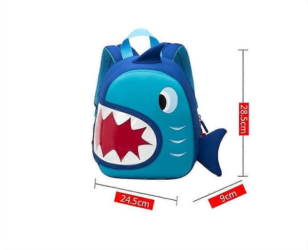 3D Dinosaur Barnryggsäck Neopren Tecknad Skolväska blue