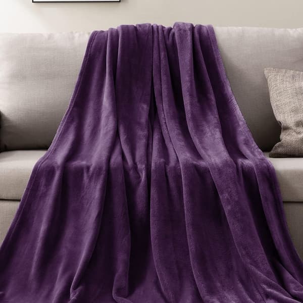 Pledd, Twin Size Lilla Pledd og Tepper for Sofa/Senger, Fuzzy og Koselig Pledd, 152x203 cm