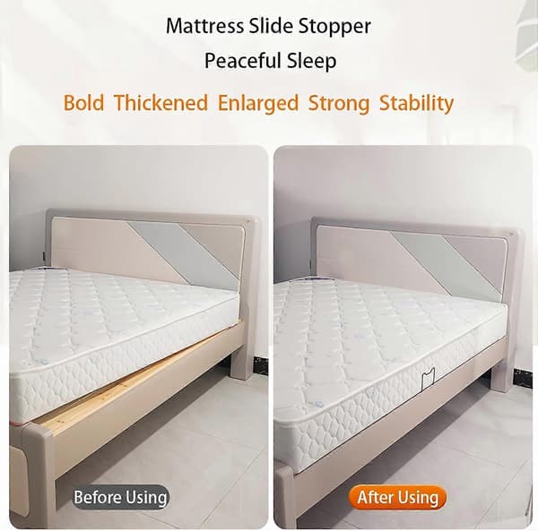 Madrasfastholder Bar 4in med Sikkert L-formet Anti-Slip Greb til de Fleste Sengerammer Sort