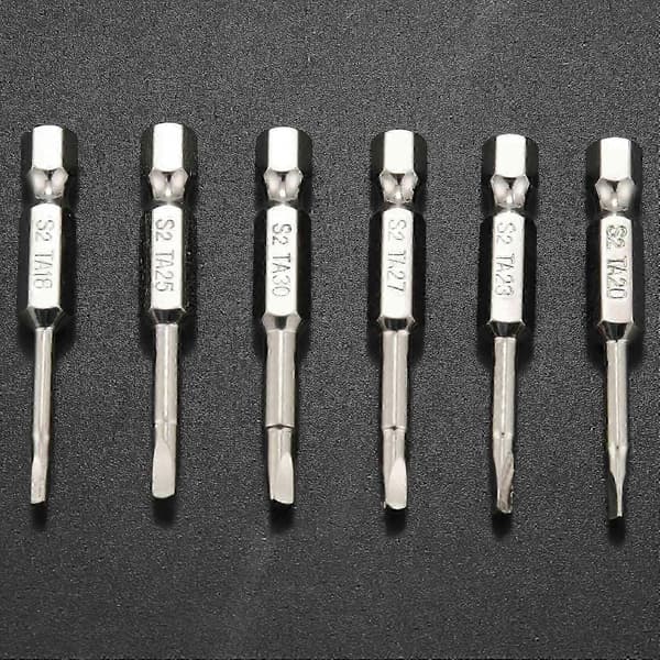 6 st S2 stål triangulära skruvbits magnetisk skruvmejselbit halkfri triangel skruvhuvud 1.8/2/2.Silver SZRH A-B