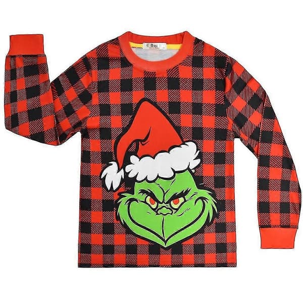 4-9 År Barn Pojkar Flickor Jul Grinch Tryckt Pyjamas Set Topp+byxor Sovkläder Nattkläder Hem Loungewear Present A A 8-9 Years