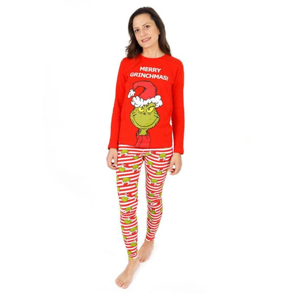 Grinchen Dame Julepyjamas Sæt M Rød/Grøn/Hvid Red/Green/White M