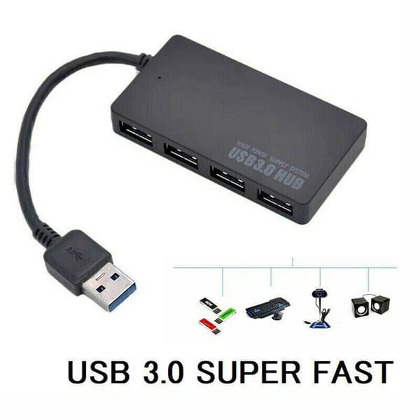 [zd]USB 3.0 hub med 4 porte Sort 34