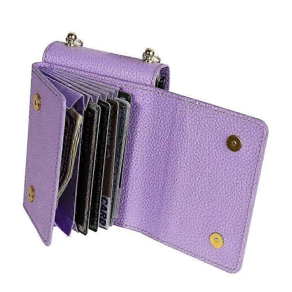 Compatible with Samsung Galaxy Z Flip7 5G Case Card Slots PU + PC Phone Case with Long Strap Purple