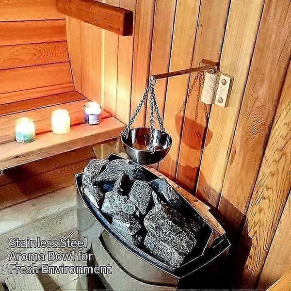 Sauna Aromaterapi Skål Rustfrit Stål Oliefordeler til Sten Varmebestandig Beroligende Aroma