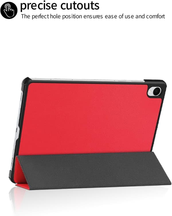 Tri-Fold Tabletcover til Samsung Galaxy Tab S11 2025, PU-læder, Fuld Beskyttelse, Rød