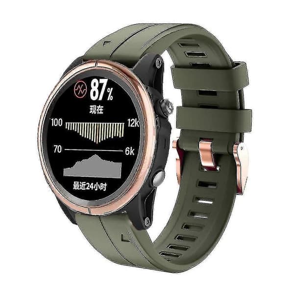 Erstatningsrem til Garmin Fenix 5s Plus 6s Pro, Silikone 20mm Smartwatch Armbånd Black