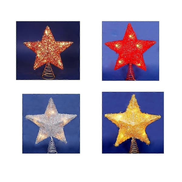 Toppen af juletræet Stjerner Julepynt Jernstjerner Rattan Stjerner Julepynt Stjerner 25CM guld[zd]