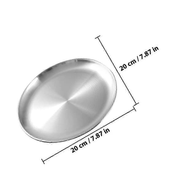 Runda middagstallrikar i rostfritt stål för hemmabruk 4 st 20.00X20.00X1.50CM Silver