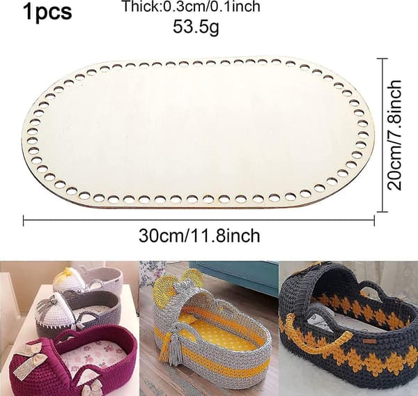 Kurv Gulv Hæklet Trækurv Base Hækleværktøj DIY Gulvtilbehør (oval)/yy