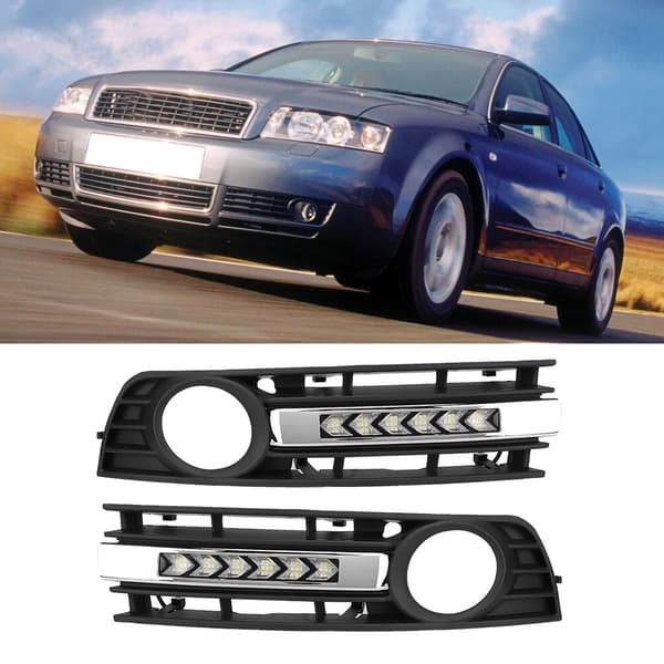2 stk. Gitter Tåkelys Blinklys Kjørelys Passer Audi A4 B6 2001-2005 Platering