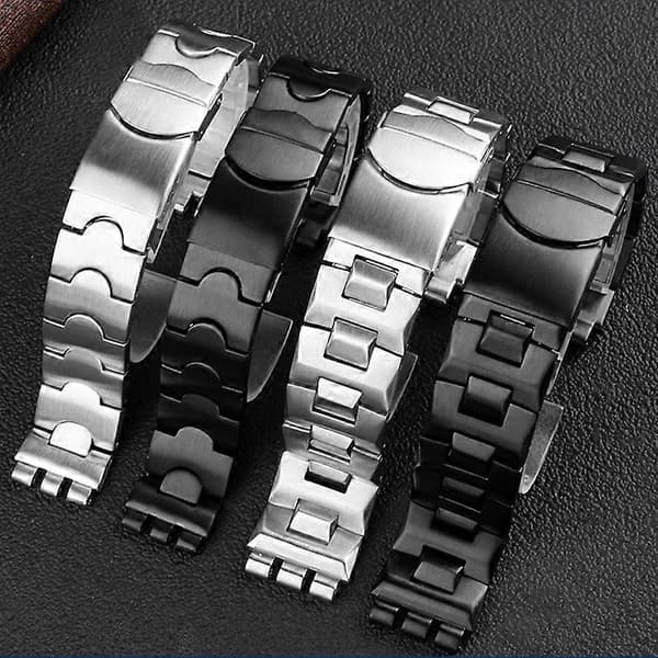 til Swatch Ur YCS YAS YGS IRONY Stålrem til Mænd og Kvinder 19/17MM 19mm Black-158#
