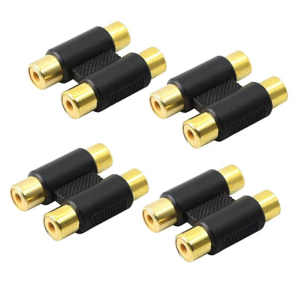 2RCA hun til hun kobling - RCA dobbelt hun adapter, 4 stk