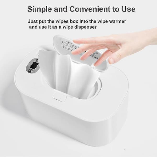 Våtservettvärmare för bebisar med digital display Stor kapacitet Våtservettvärmare Dispenser USB-driven whi white Constant Temperature