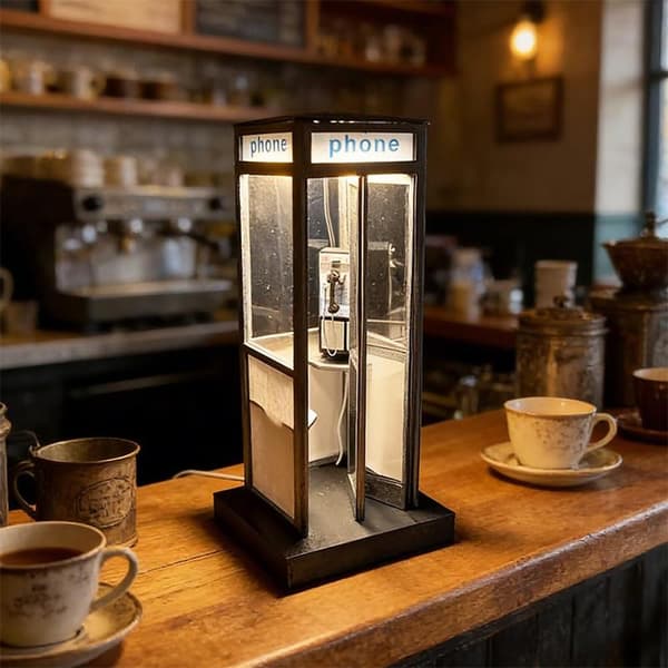 [zd]Retro Vintage Korkea Puhelinkoppilamppu Clear