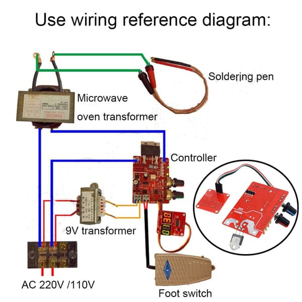 [zd]Professionel NY-D01 Transformer Controller Svejsekontrolkort DIY 40/100A til Modstandssvejsning -40/100A 100A 0.08