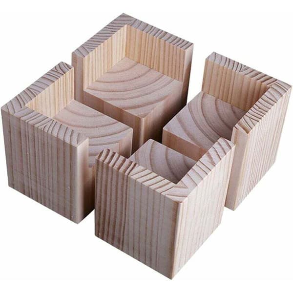 4-pakning Møbelhøjner Træ Møbelhøjner, Skrivebords- og Senghøjner Møbel Løftefødder Ben op til til Skrivebord Bord Seng (Størrelse: 5x5x5cm)..
