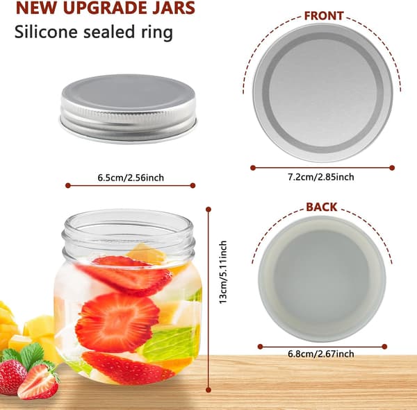 Glasburkar, 6 glasburkar med lock, idealiska för barnmat och matlagning (250 ml)