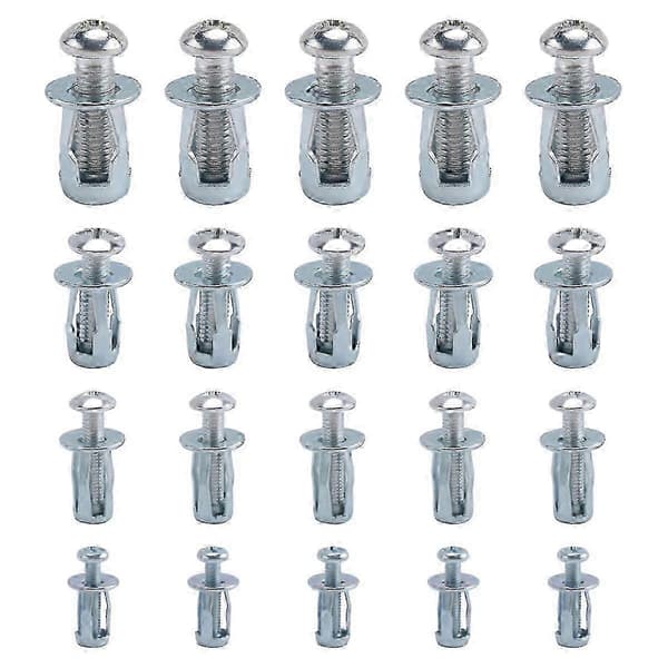 20 stk M4 M5 M6 M8 Jack Nuts, ekspansjonsskruemutterfester i karbonstål for feste av plate, ramme, Co Silver