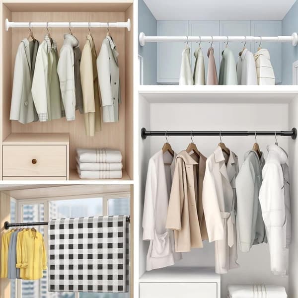 Utdragbar garderobsstång – Enkel installation utan borrning (35-50cm) vit white