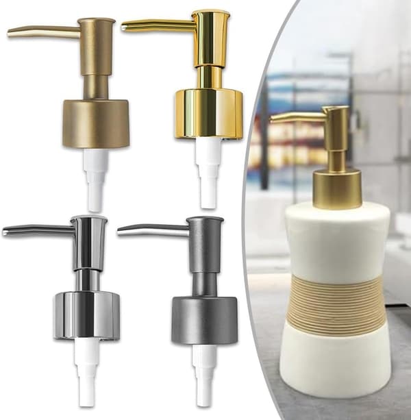Erstatningspumpe for såpedispenser, Erstatningspumpe for såpe- og lotiondispenser, Topp for håndsåpedispenser til lotionflaske (Børstet gull)