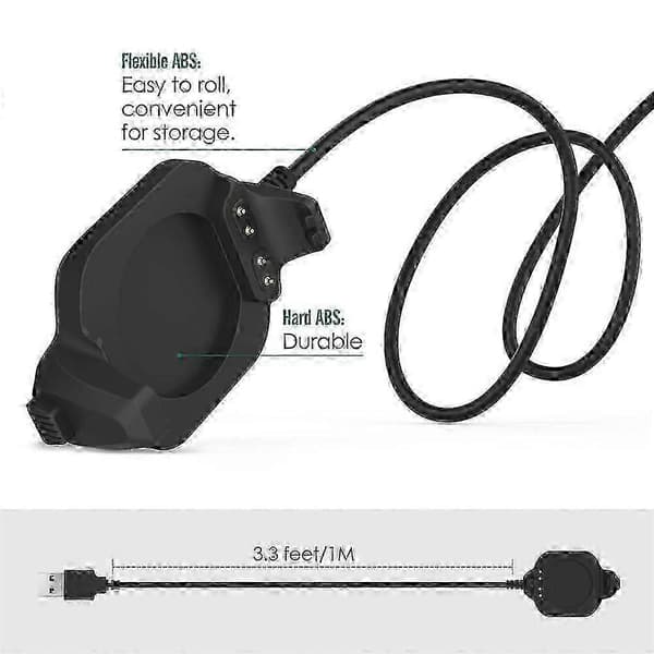 Garmin Forerunner 920XT USB-ladekabel - Hurtigladeklips for Multisport GPS-klokke svart