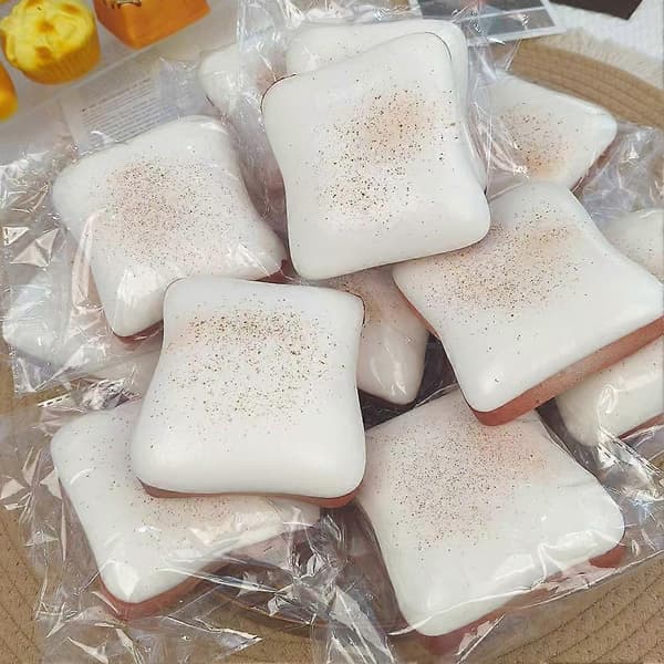 Klibbig Smörgås Squishy Fidget Leksaker, Supermjuk Toast Långsamt Stigande Squishies Matcha