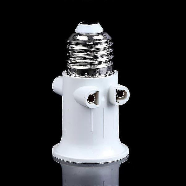 Ac100-240v E27 Pæreadapter Lampeholder Sokkelkonvertering Med EU-plugg -JA[zd] 1st Vit
