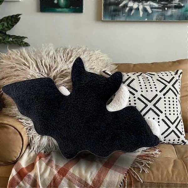 Halloween Bat Plush Pillow Bat Modeling Pillow Halloween Gothic Bat Plush Pillow Pink