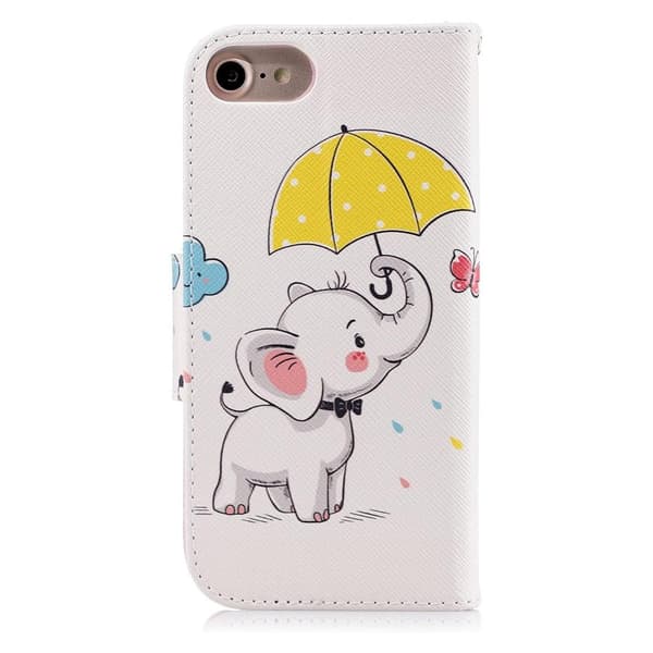 Pung etui iPhone SE (2022) - Elefant med Paraply animals and animal patterns