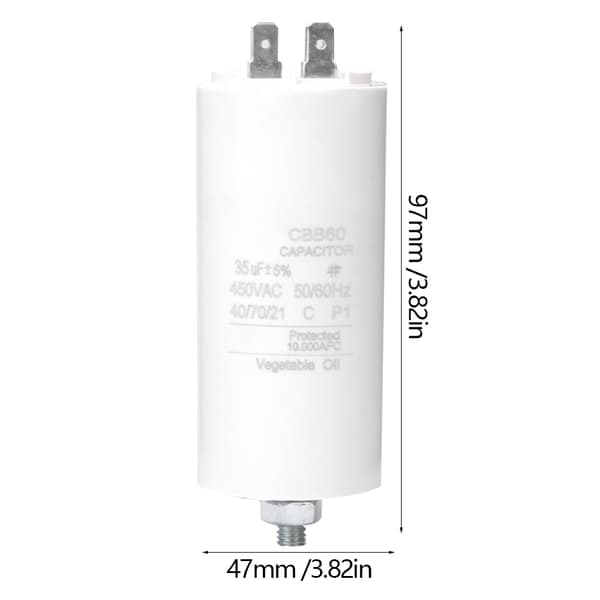 CBB60 450V 35uf Motorstartkondensator med skruvmutter för tvättmaskin