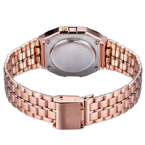 [zd]Klassisk Quartz LED Digital Herreklokke med Rustfritt Stål