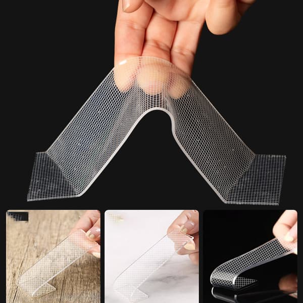 Kaksipuolinen Nano Grip -teippi (1mm x 3cm x 5m) - Läpinäkyvä
