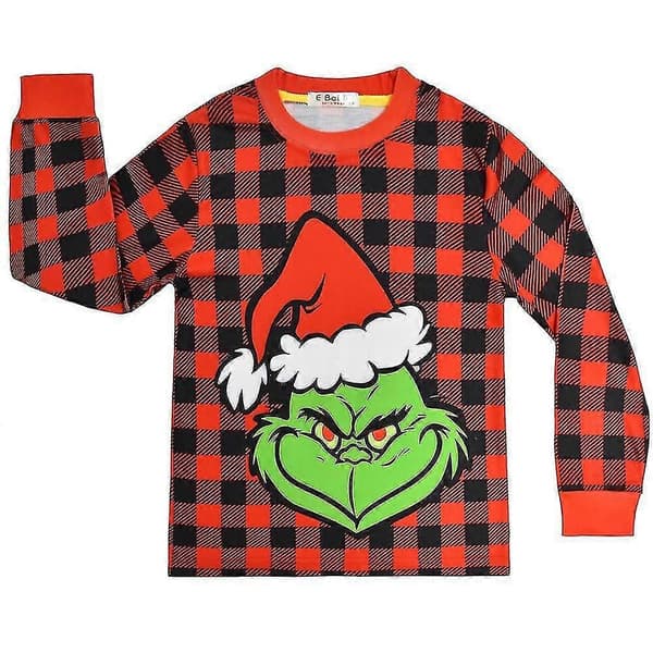 4-9 År Barn Pojkar Flickor Jul Grinch Tryckt Pyjamas Set Topp+byxor Sovkläder Nattkläder Hem Loungewear Present A A 4-5 Years