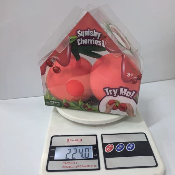 [zd]Simulation Cherry Squeeze Toy Slow Rebound Fruit Fidget for Stress Relief 1pc B