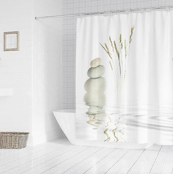 [zd]Duschdraperi 120 x 180 cm digitaltryck modern design vattentätt tvättbart mögelresistent polyestertyg med krokar ingår