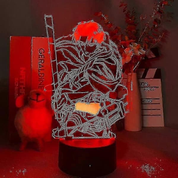 Leviackerman Figurer Akryl 3d Lys Anime Attack On Titan Led Natlampe Til Børneværelse Col[zd]