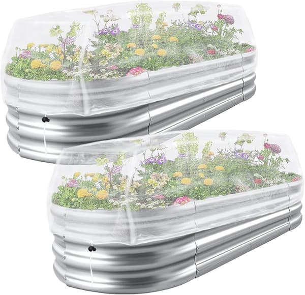 2-pack trädgårdsnät för pallkragar, rektangulära växtskyddsnät med dragsko för trädgårdsskydd (pallkrage ingår ej!)