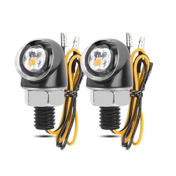 Motorcykel Mini Blinklys Retroinspireret Design Robust Aluminium LED-belysning Black 0.07