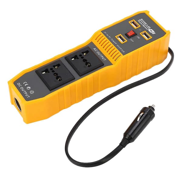 Bilstrømomformer DC12V til AC110V Stikadapter Udgangskonverter til Køretøjer 200W