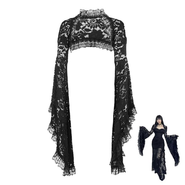 Halloween Gotisk Blondebluse Stor Blonde Udsvunget Ærmedesign Festkostume S