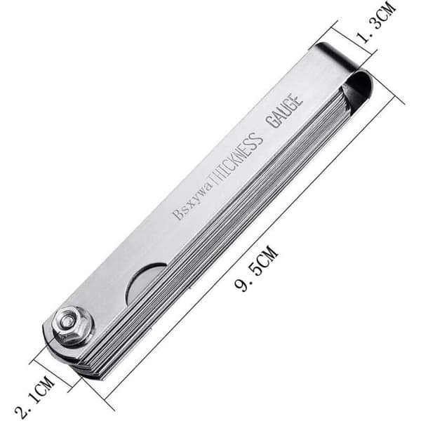 Følerblad, 32 Blade Rustfrit Stål Ventilshim, Metrisk/Imperial Mærkning, Til Måling af Spaltebredde, Til Motor/Tændrør/Ventiler.