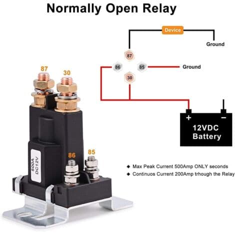 500A DC 12V 4-pin høy strøm SPST bilstartkontaktor dobbel batteriisolator På/Av-bryter
