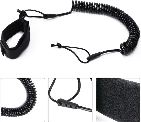 [zd]Oprullet Surfboard Leash, 10 Fods SUP Leash, Stand Up Paddleboard Tilbehør