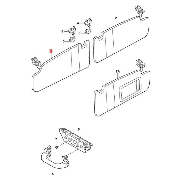 Solskærm til bilens interiør med spejl, kompatibel med 3 A7 Fabia Mk3 Rapid Seat Arona /