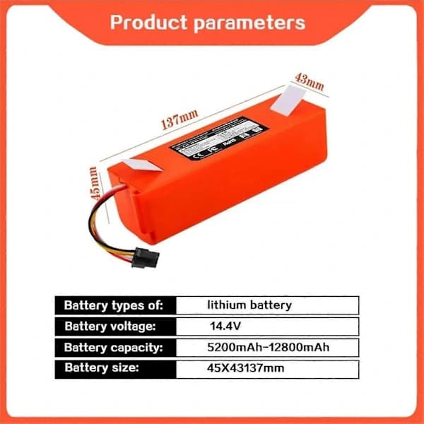 [zd]5200mAh erstatningsbatteri for Roborock S5 S6 S50 S55 S5 Max og Xiaomi robotstøvsuger